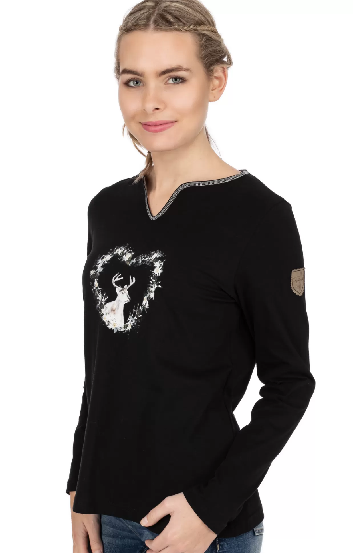 Almgwand Langarmshirt Neufangalm Schwarz*Damen Oberteile