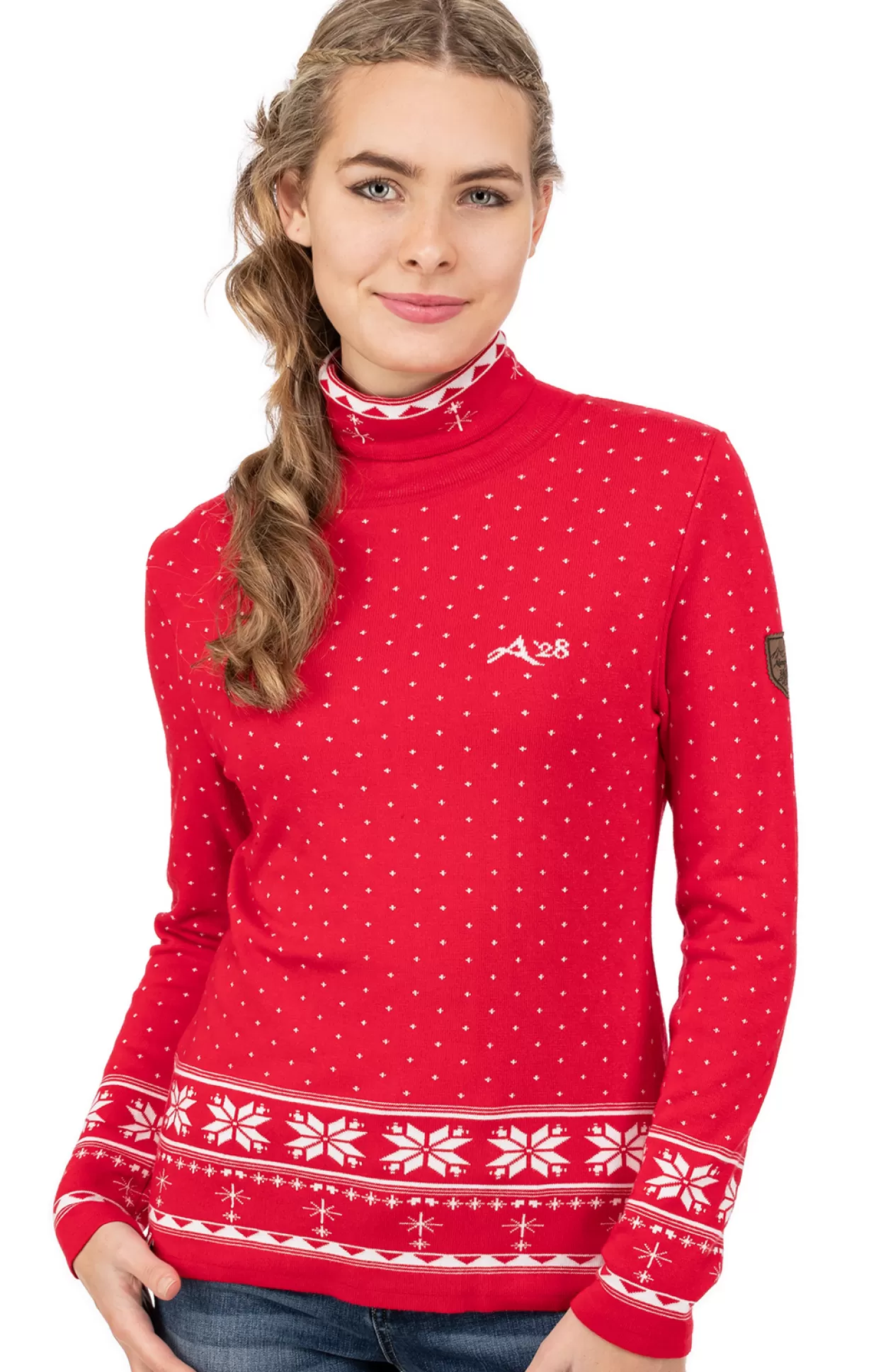 Almgwand Pullover Aueneralm Rot Weis*Damen Oberteile