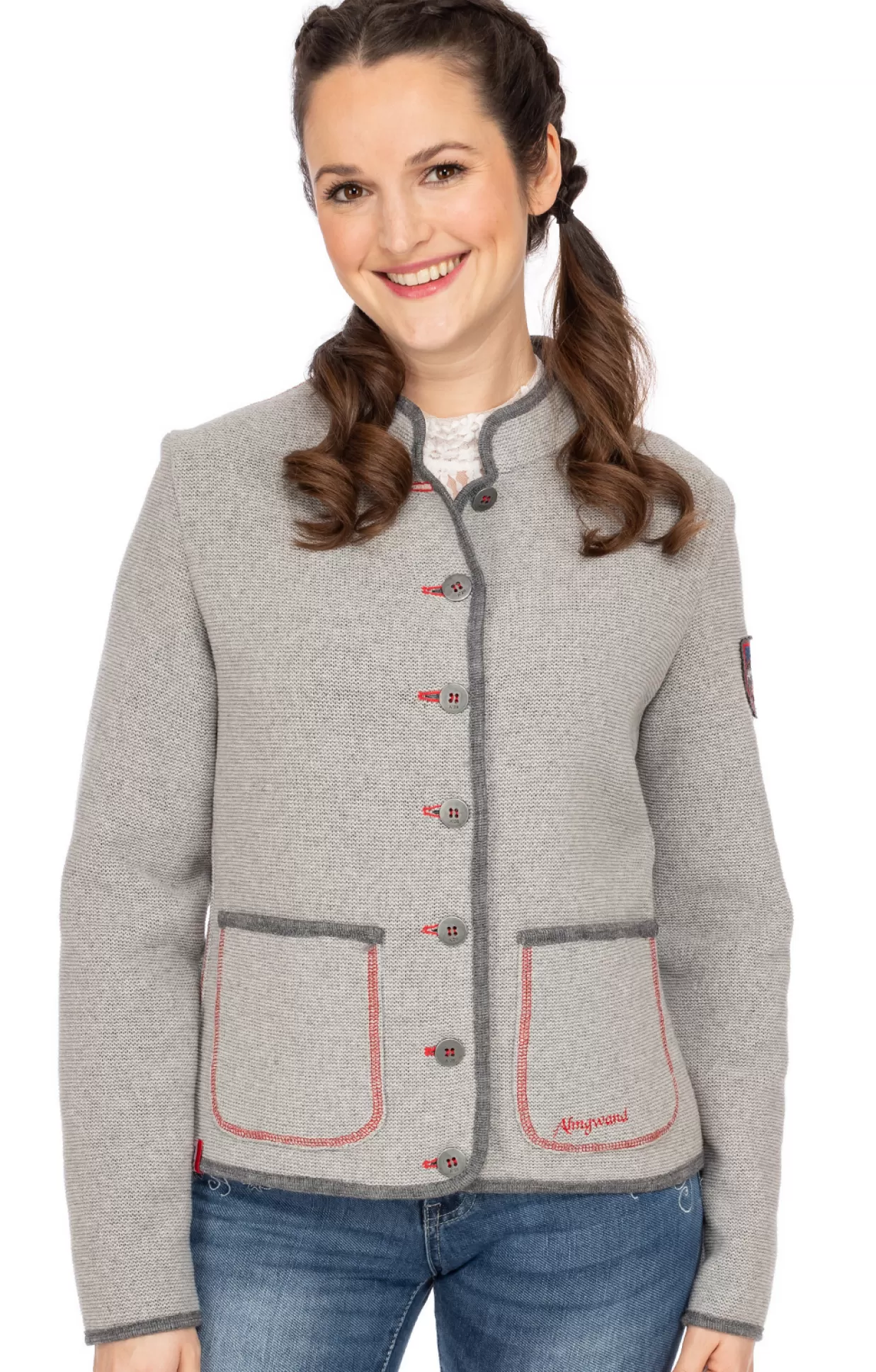 Almgwand Strickjacke Stanskogel Grau*Damen Oberteile