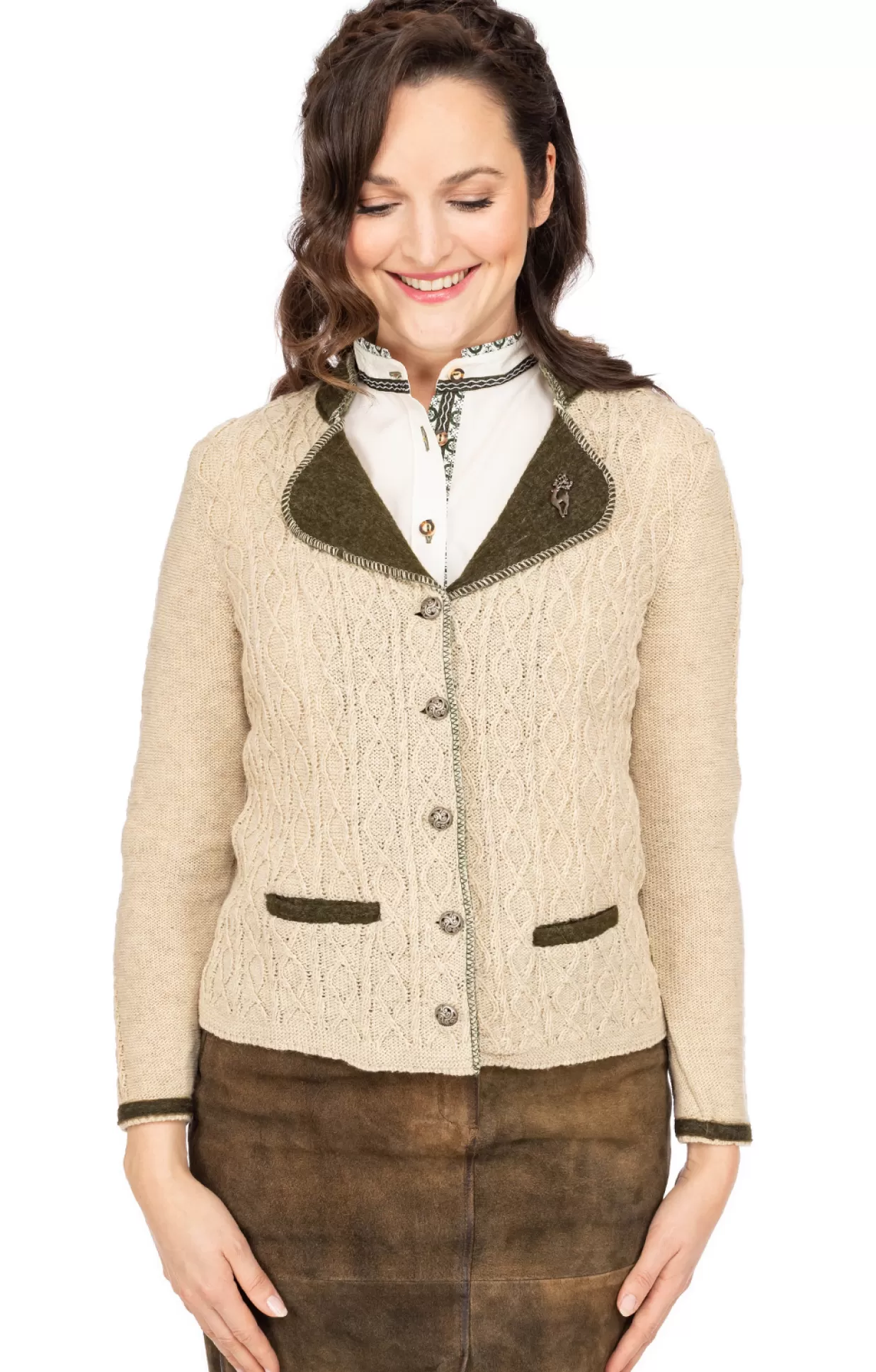 Almsach Strickjacke Da1016 Beige*Damen Oberteile