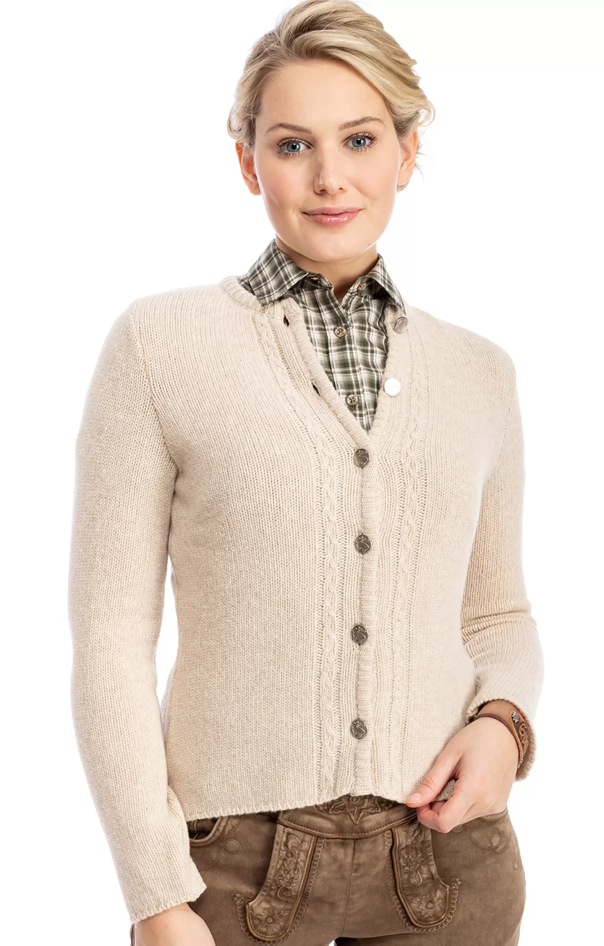 AlpSpur Strickjacke Lisa6 Beige*Damen Oberteile