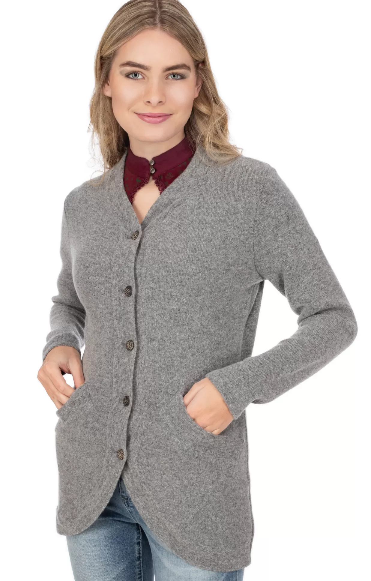 AlpSpur Strickjacke Lisa 11 Grau Melange*Damen Oberteile