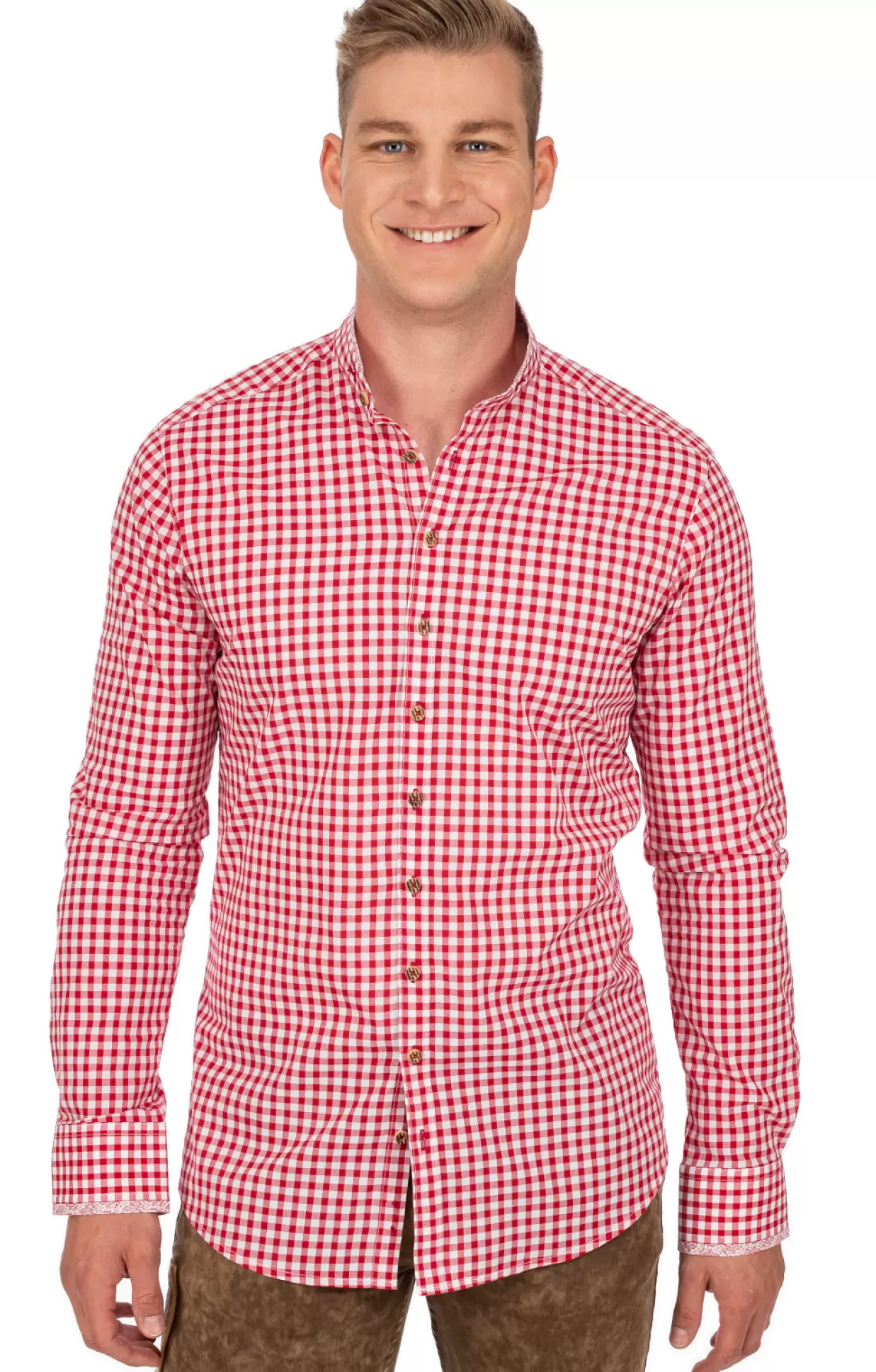 Gipfelstürmer Gipfelsturmer Hemd 420000-4275-34 Mittelrot (Slim Fit)*Herren Trachtenhemden