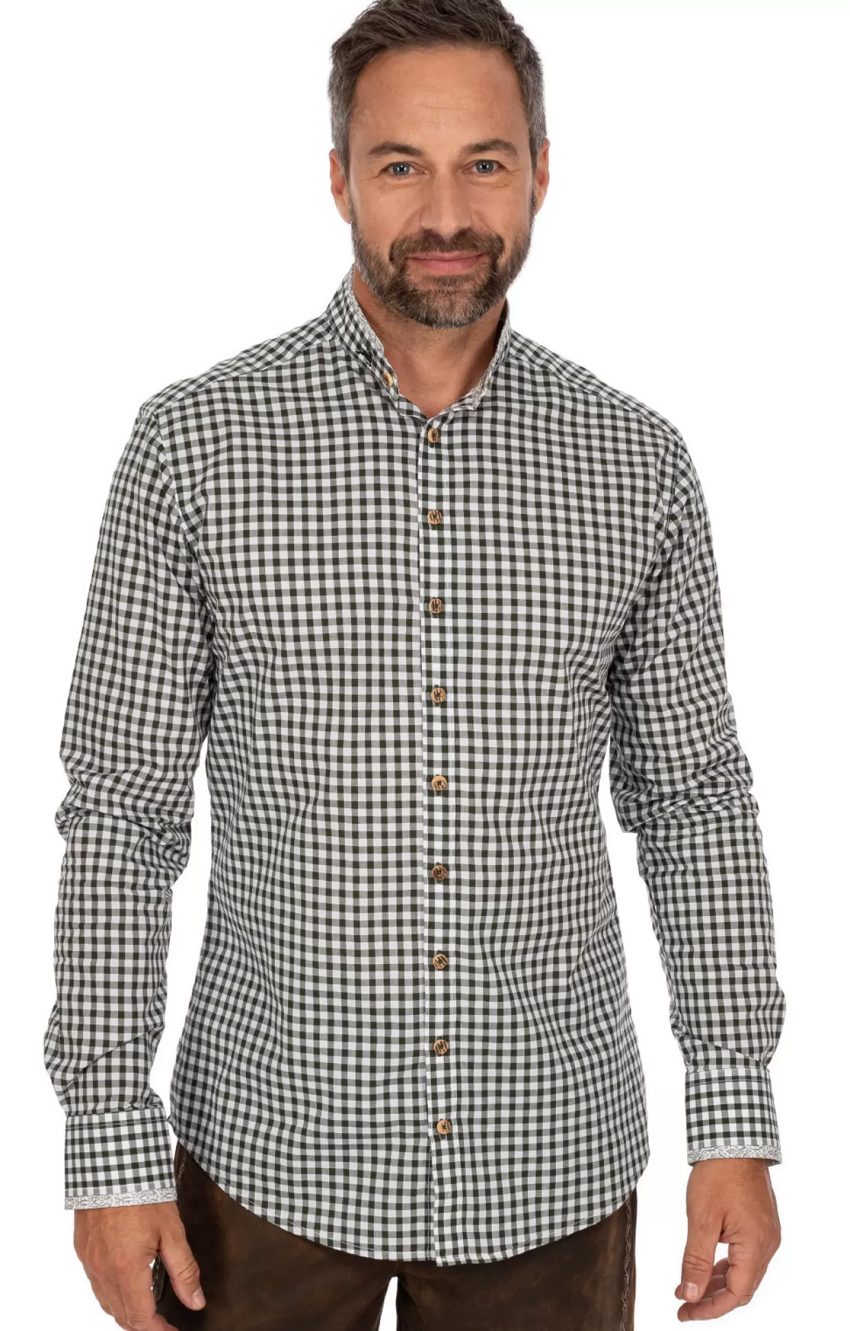 Gipfelstürmer Gipfelsturmer Hemd 420000-4275-55 Oliv (Slim Fit)*Herren Trachtenhemden