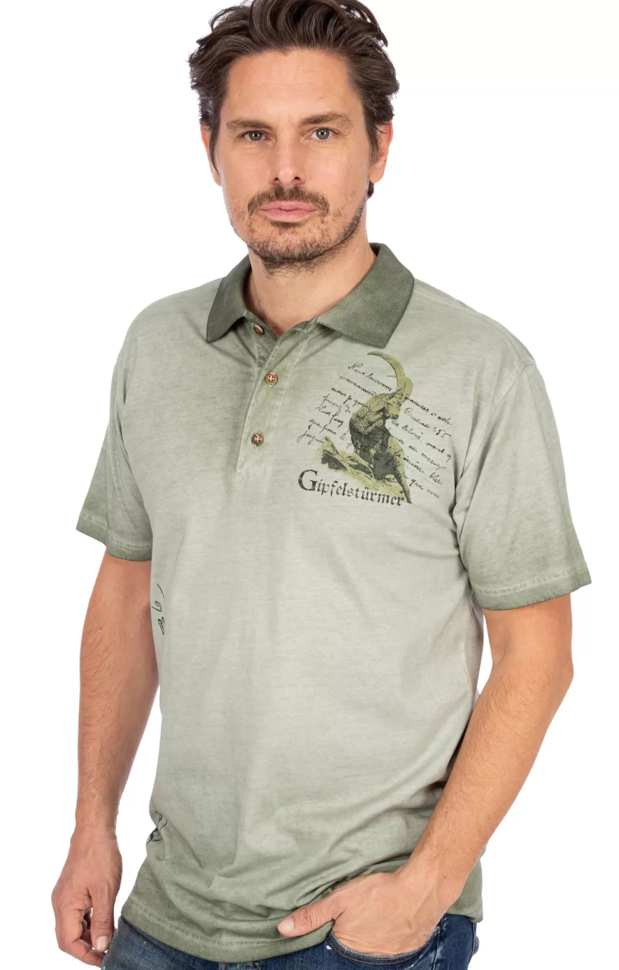 Gipfelstürmer Gipfelsturmer Poloshirt Weitenau Khaki*Herren Shirts