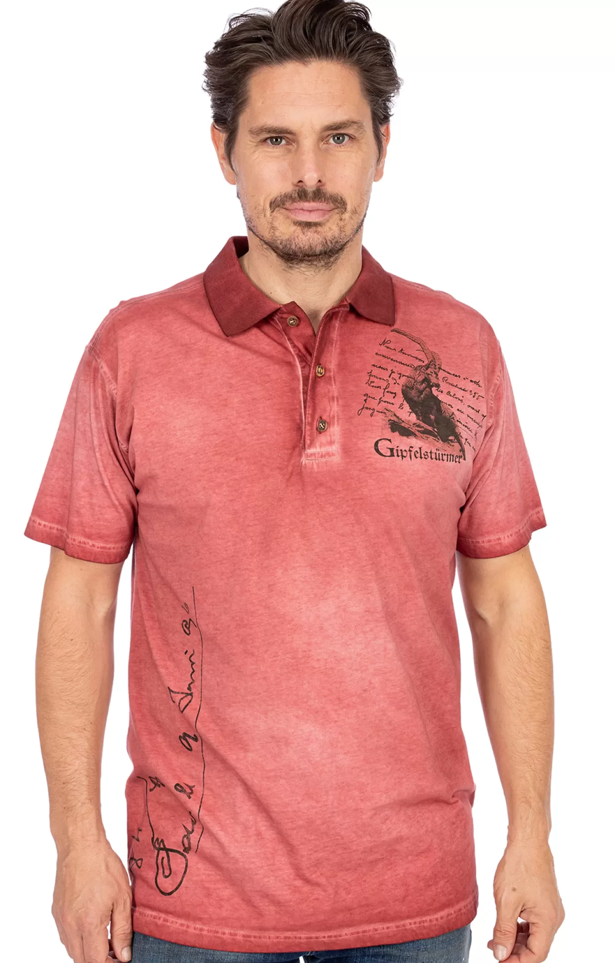 Gipfelstürmer Gipfelsturmer Poloshirt Weitenau Weinrot*Herren Shirts