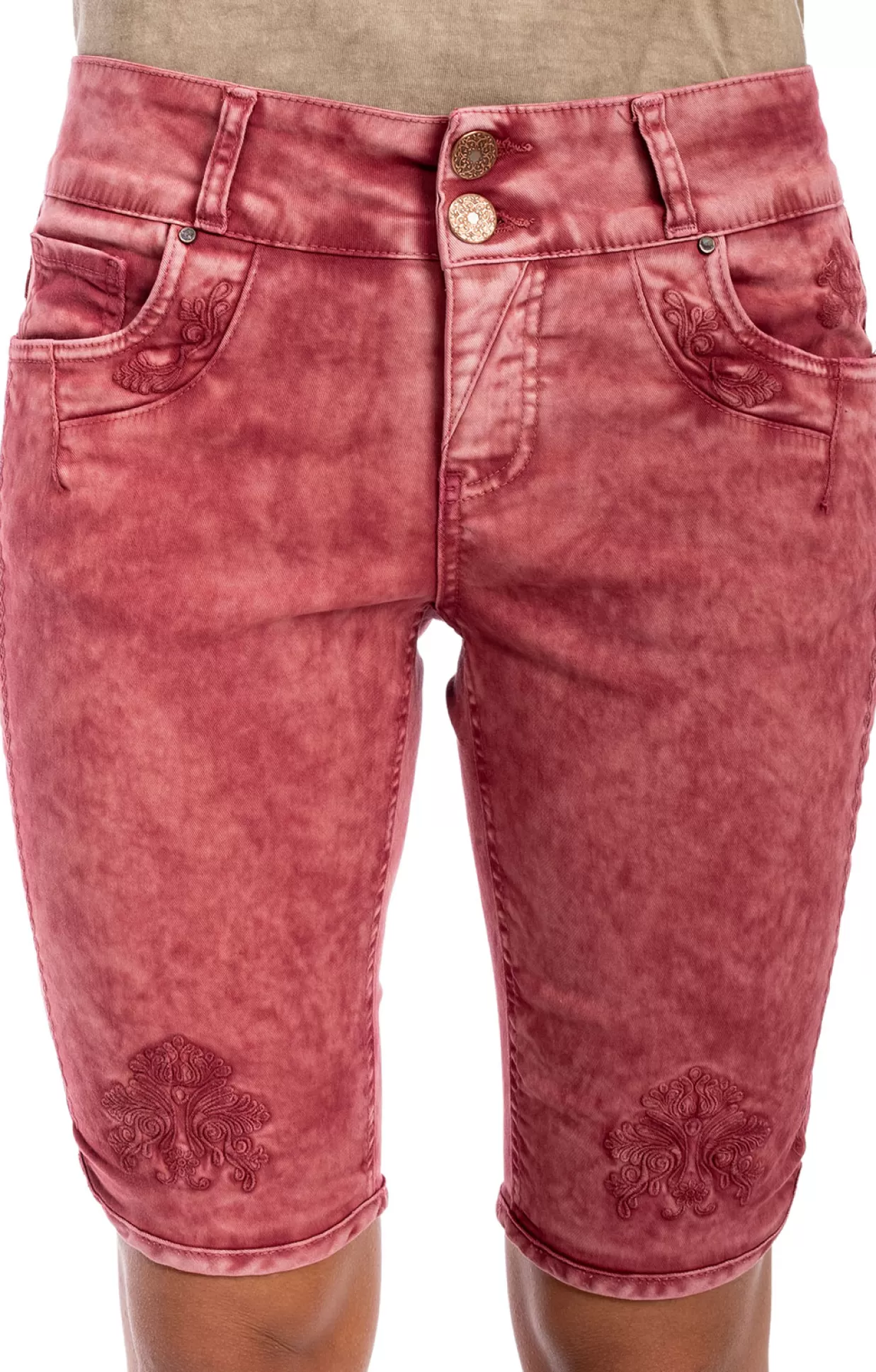 Hangowear Jeanshose Bermuda Hendrina Weinrot*Damen Unterteile