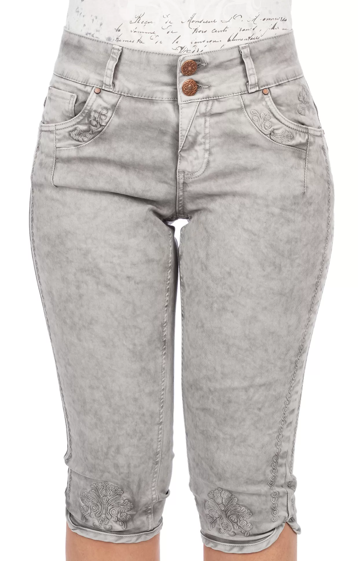 Hangowear Jeanshose Hendrina Kniebund Grau*Damen Unterteile