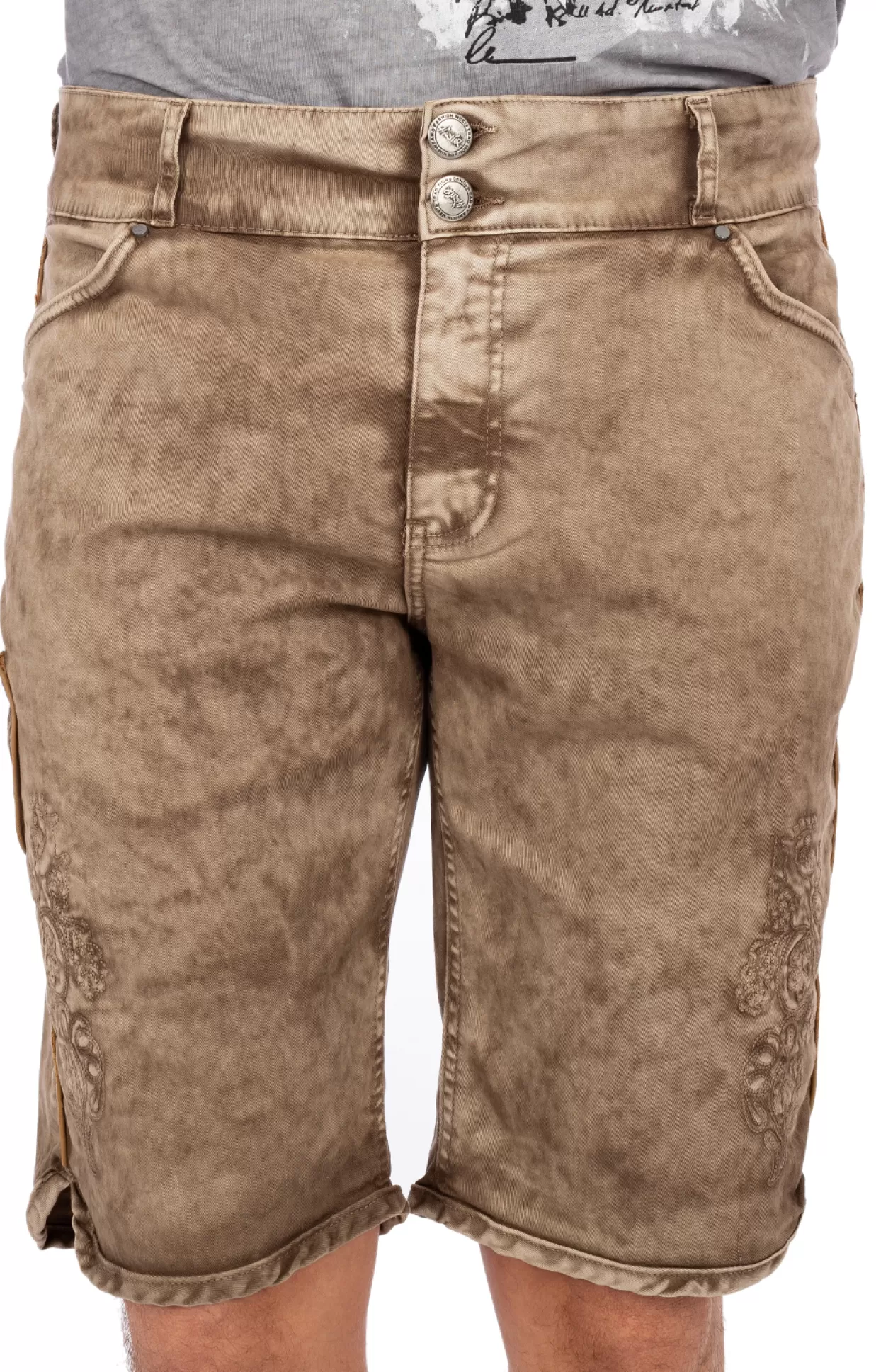 Hangowear Trachtenjeans Hector Bermuda Schlamm*Herren Lederhosen & Hosen