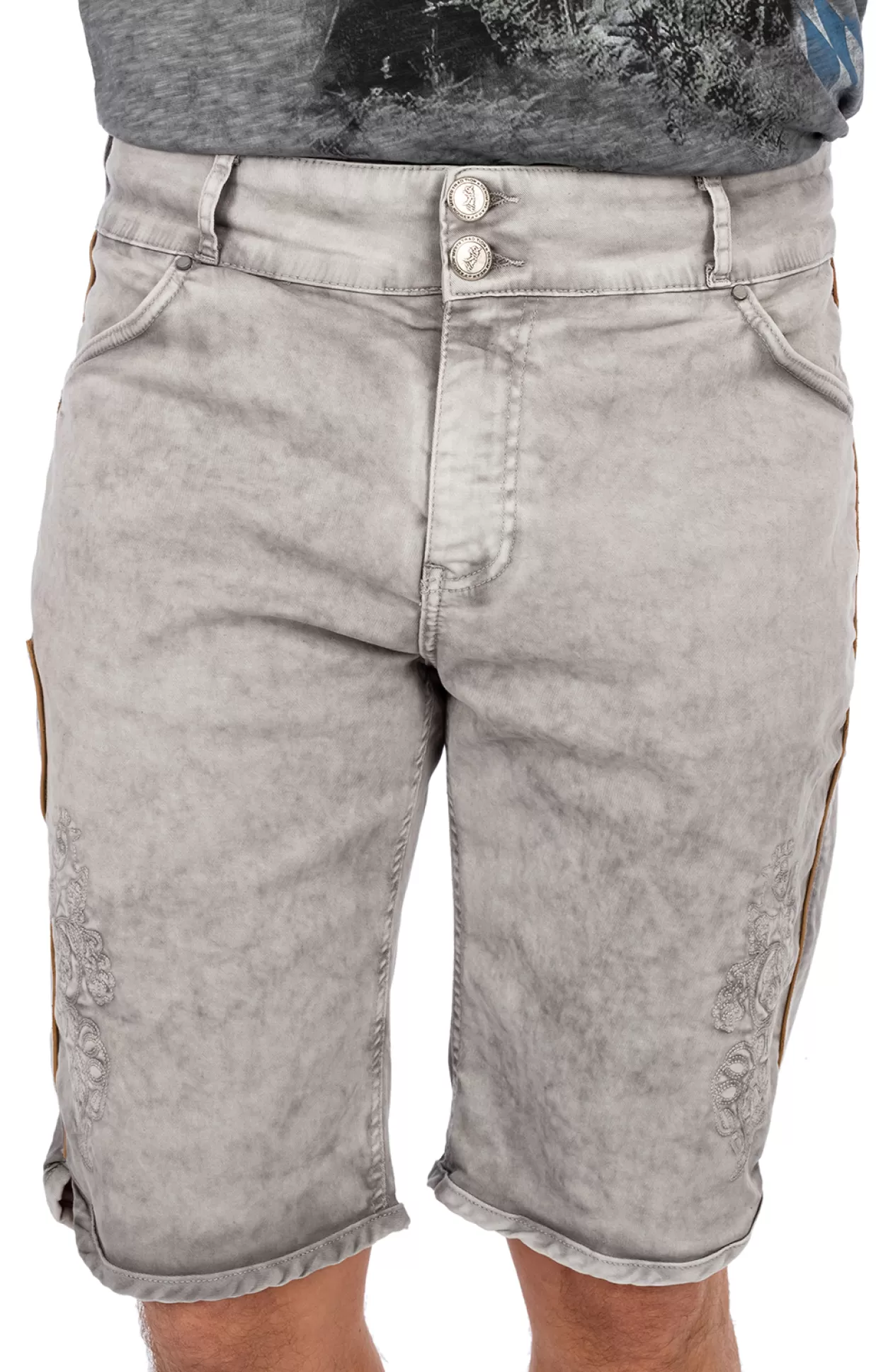 Hangowear Trachtenjeans Hector Shorts Hellgrau*Herren Lederhosen & Hosen