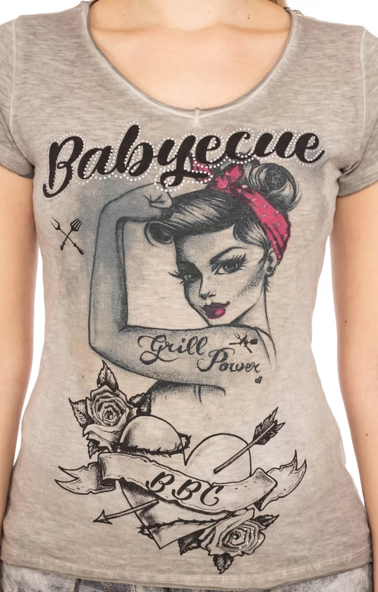 Hangowear T-Shirt Babyecue Greige*Damen Oberteile