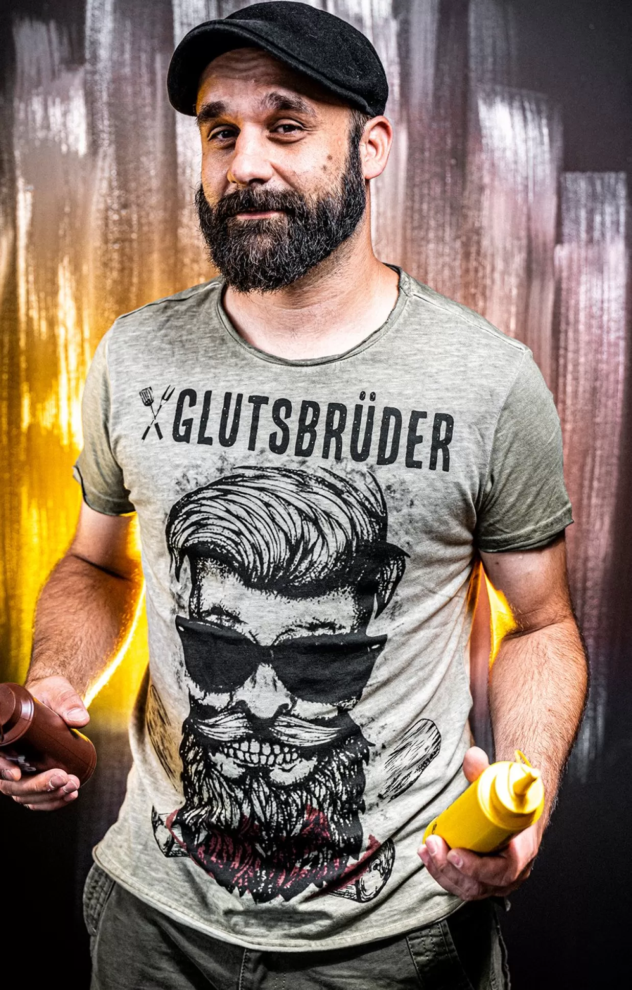 Hangowear T-Shirt Glutsbruder Oliv*Herren Grill-Shirts