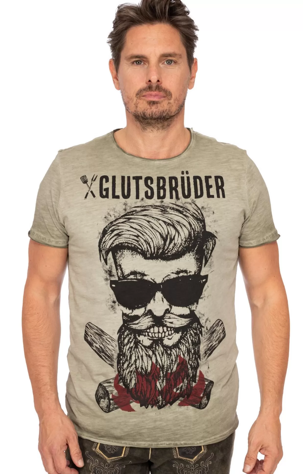 Hangowear T-Shirt Glutsbruder Oliv*Herren Grill-Shirts