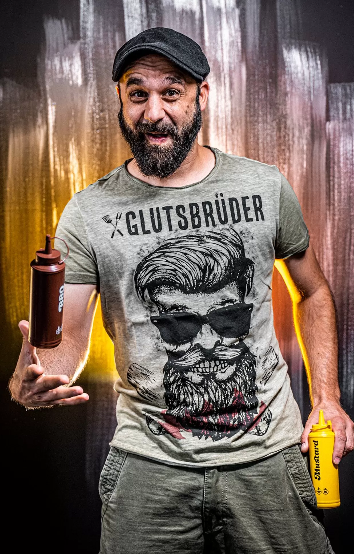 Hangowear T-Shirt Glutsbruder Oliv*Herren Grill-Shirts