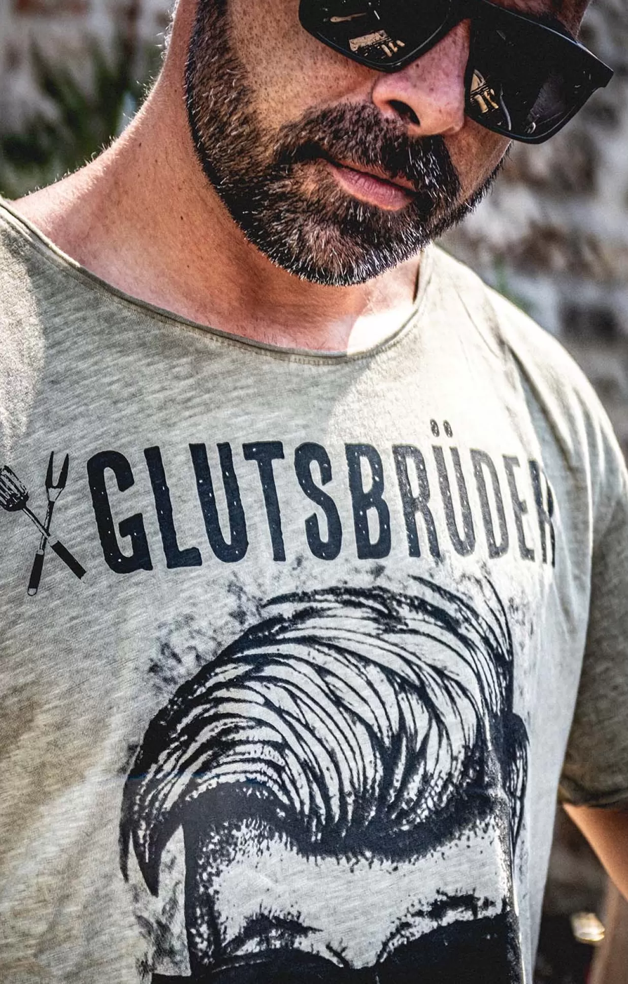 Hangowear T-Shirt Glutsbruder Oliv*Herren Grill-Shirts