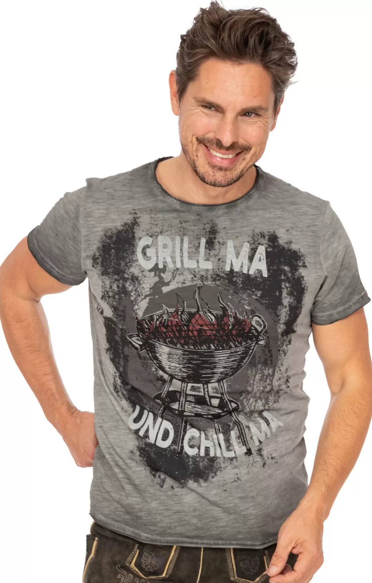 Hangowear T-Shirt Grill & Chill Grey*Herren Grill-Shirts