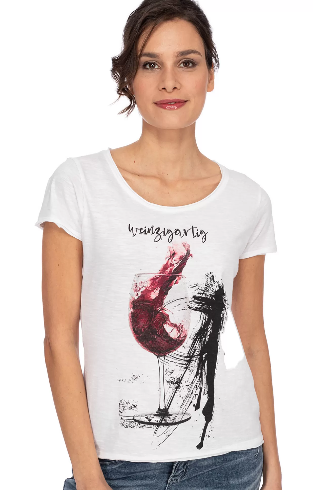 Hangowear T-Shirt Weinzigartig Weis*Damen Oberteile