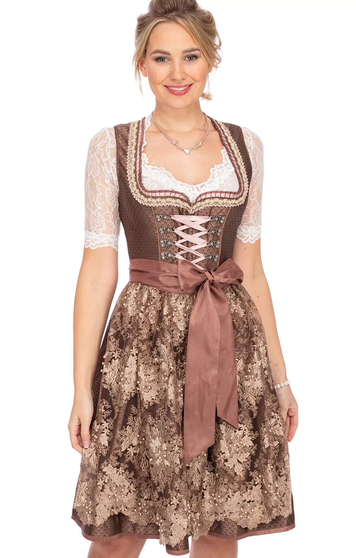 Krüger Dirndl Kruger Dirndl Midi Dirndl 2Tlg. 60Cm Melena Braun*Damen Dirndl