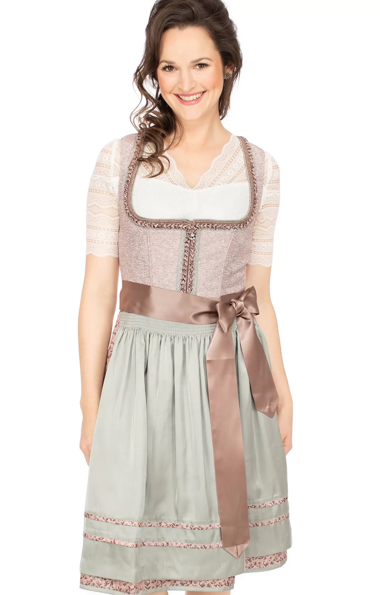 Krüger Dirndl Kruger Dirndl Midi Dirndl 2Tlg. 60Cm Varija Rose*Damen Dirndl