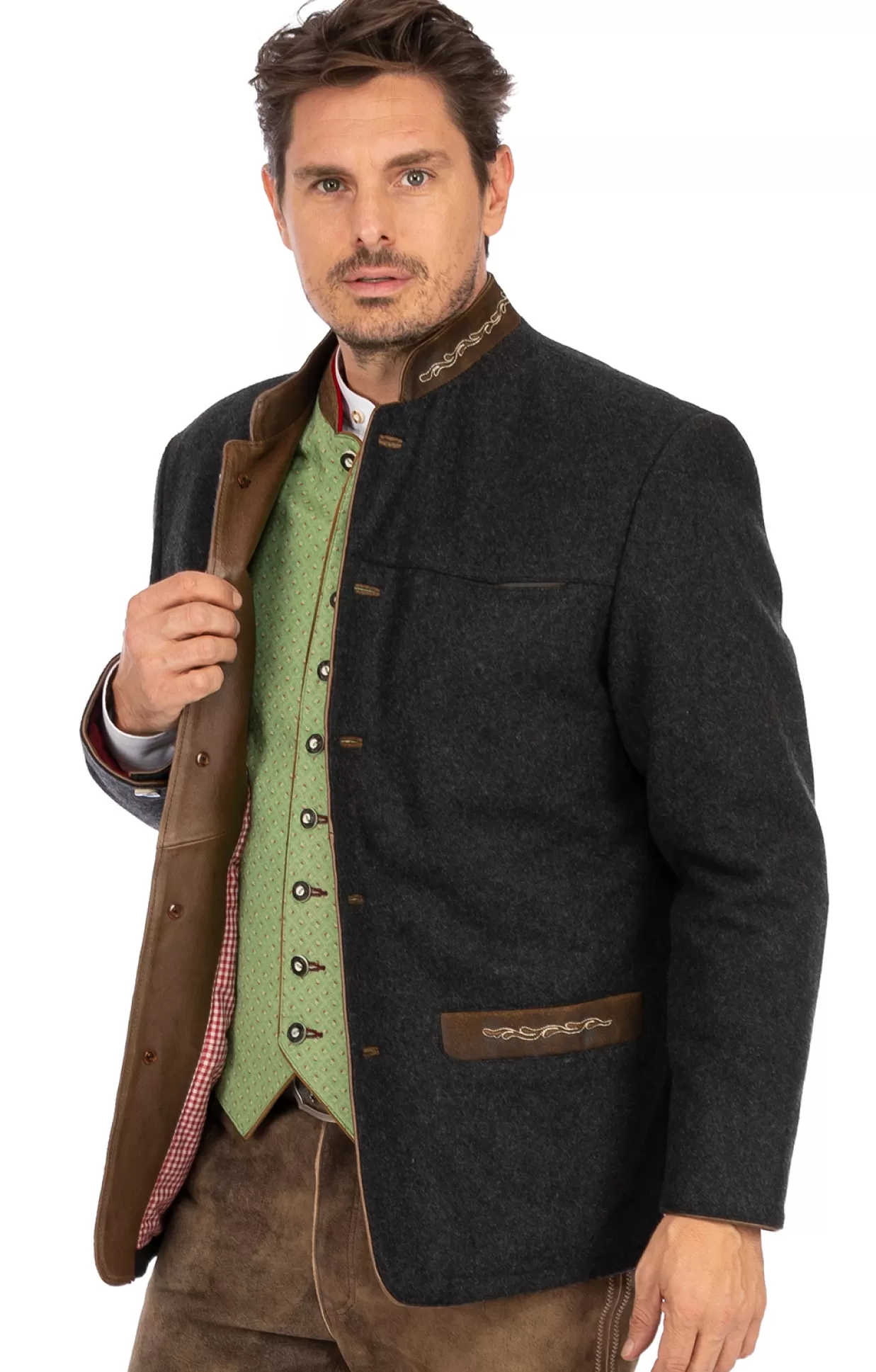 Maddox Jacke Dominik Wool Moos*Herren Jacken & Westen