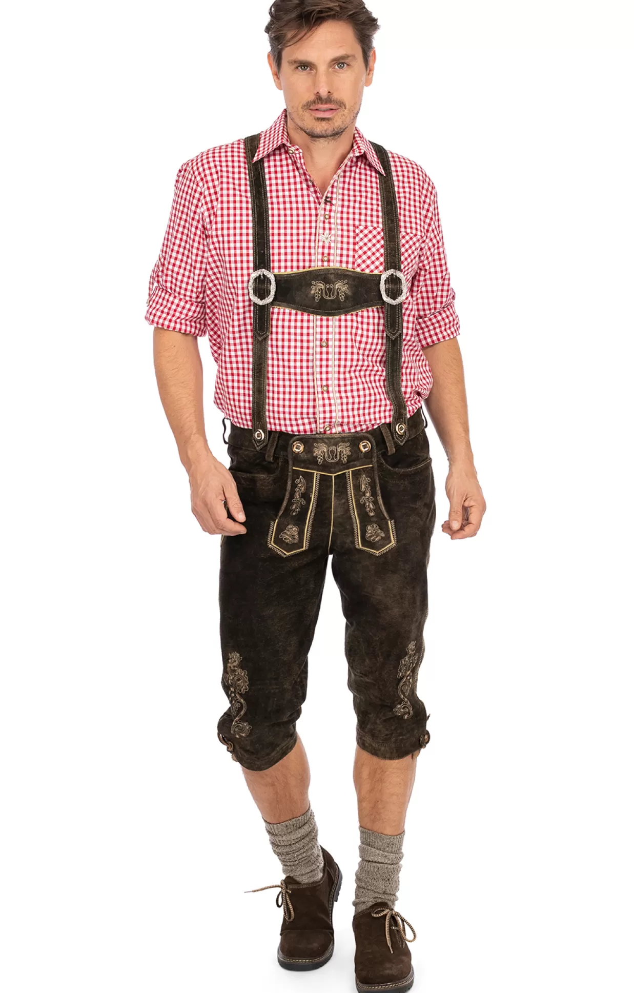 Maddox Lederhose Kniebund Hochberg Zwickl Bisam*Herren Lederhosen & Hosen