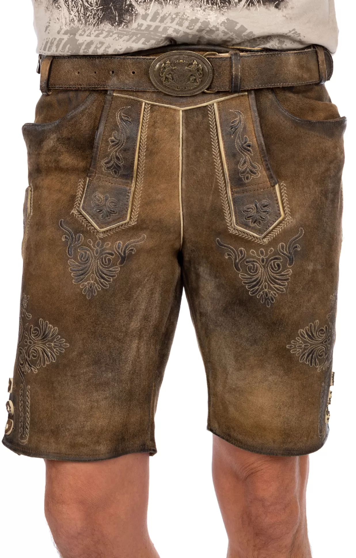 Maddox Lederhose Kurz Ammersee Antik Ziller*Herren Lederhosen & Hosen