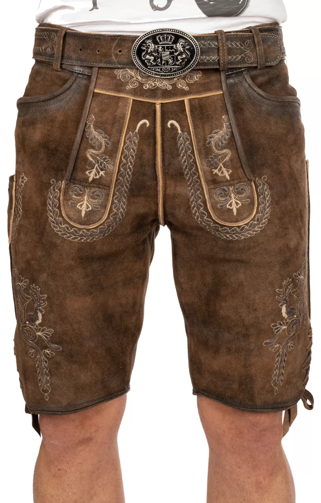 Maddox Lederhose Kurz Kochelsee Kastanie Antik*Herren Lederhosen & Hosen