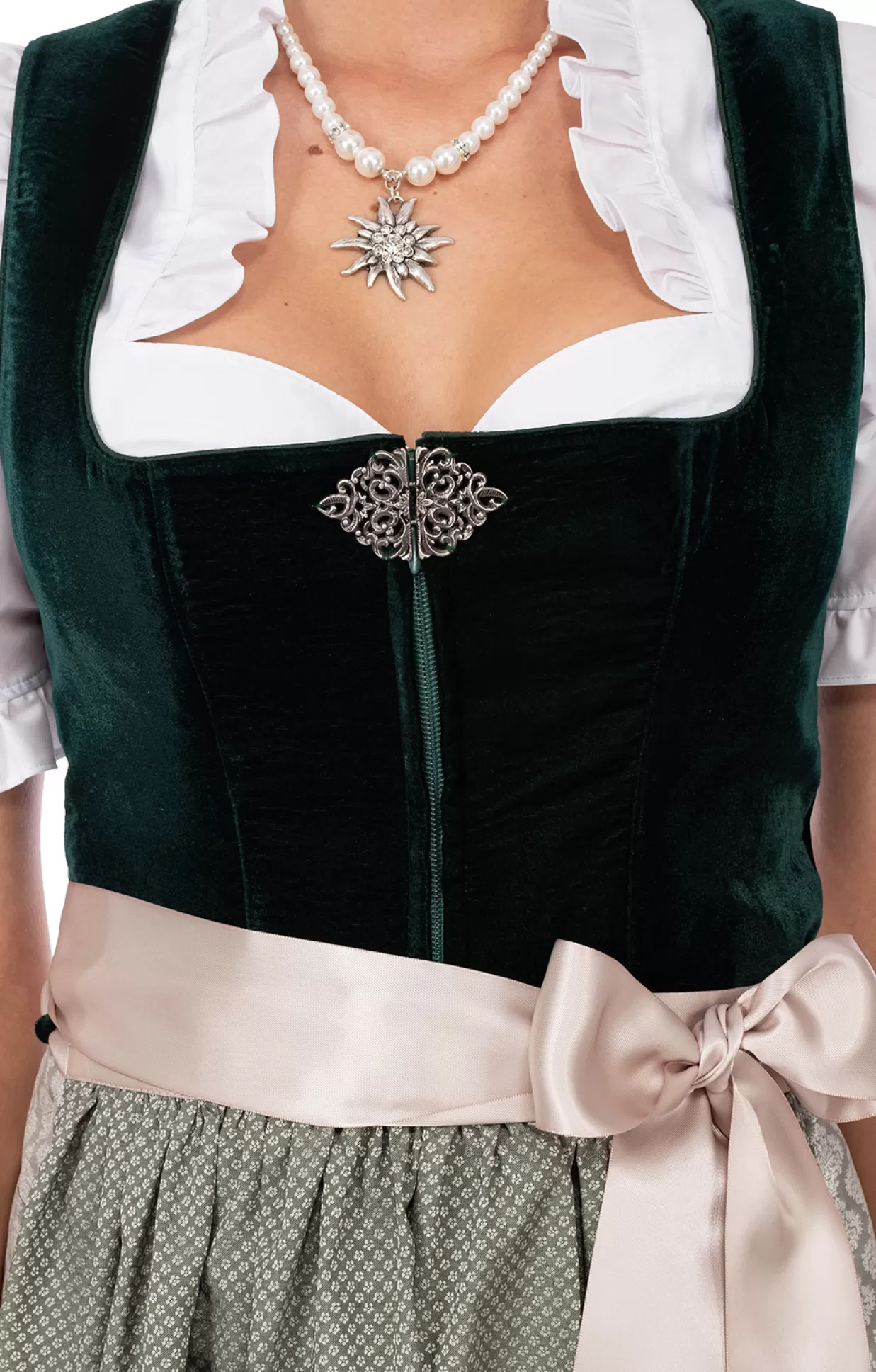 Marjo Midi Dirndl 2Tlg. 65Cm Chera Smaragd*Damen Dirndl