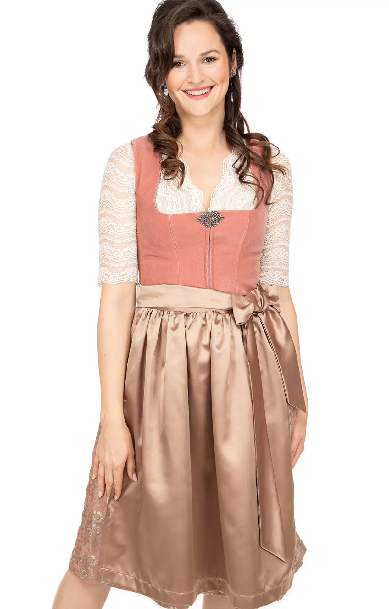 Marjo Midi Dirndl 2Tlg. 68Cm Sabine Puder*Damen Dirndl