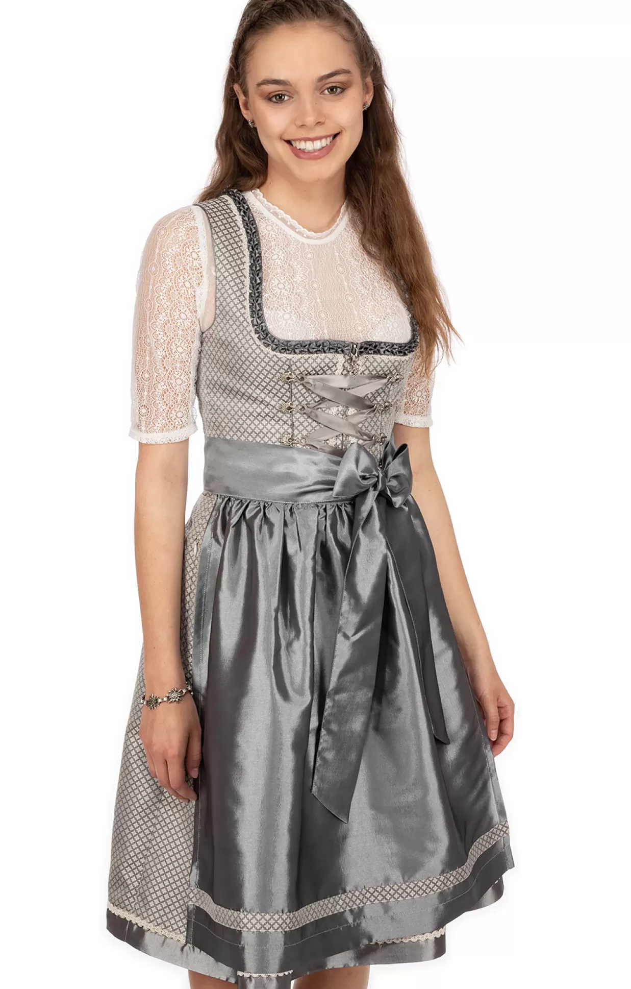 Marjo Mini Dirndl 2Tlg. 55Cm Moni Stein*Damen Dirndl