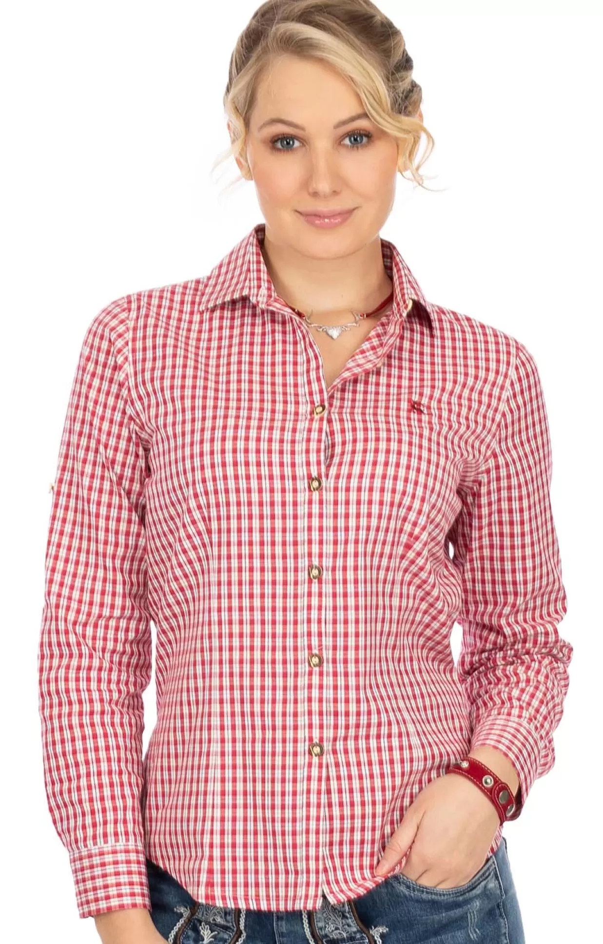 OS-Trachten Bluse Antonella Rot*Damen Oberteile