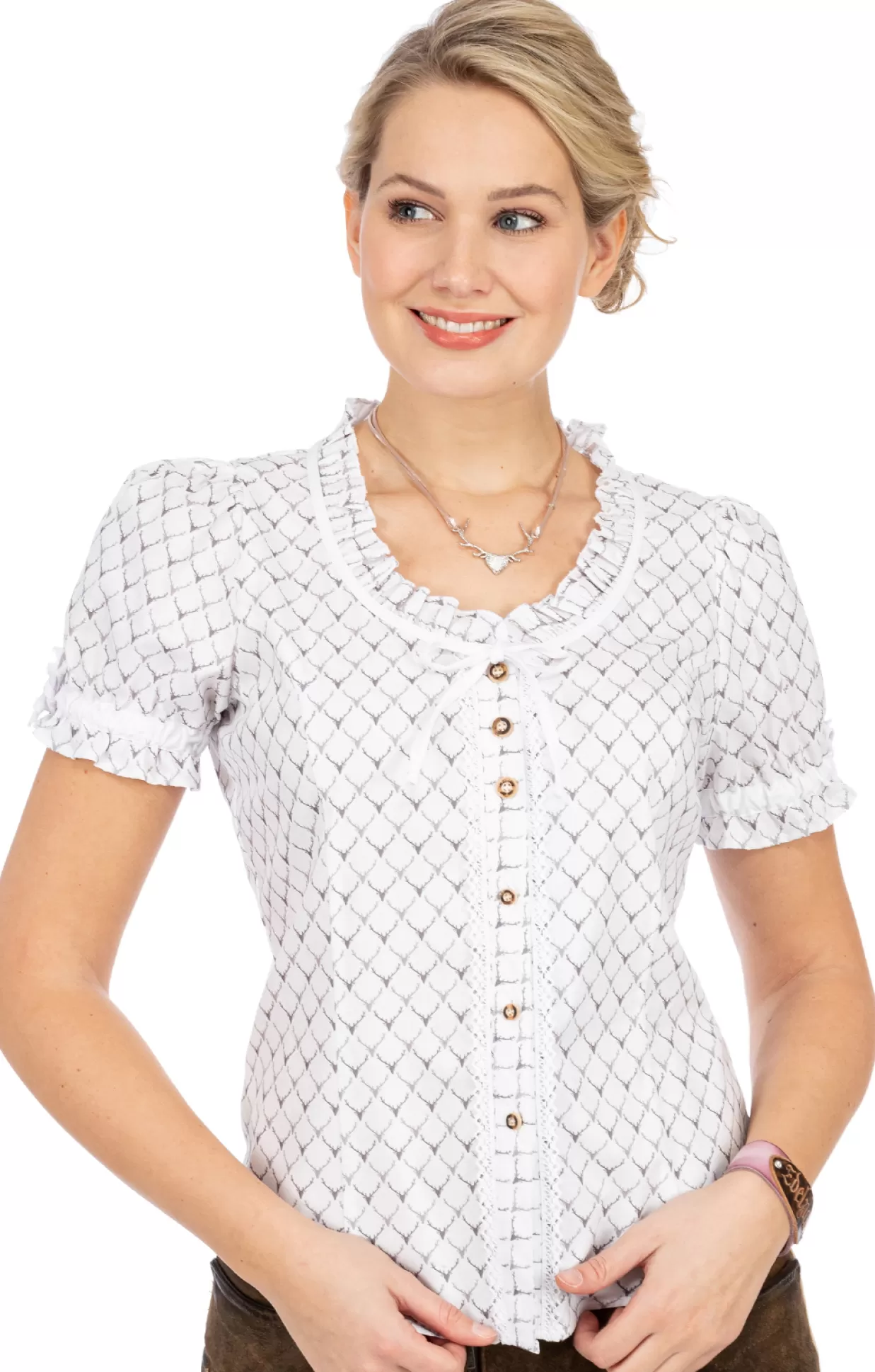 OS-Trachten Bluse Hochstadt Grau*Damen Oberteile