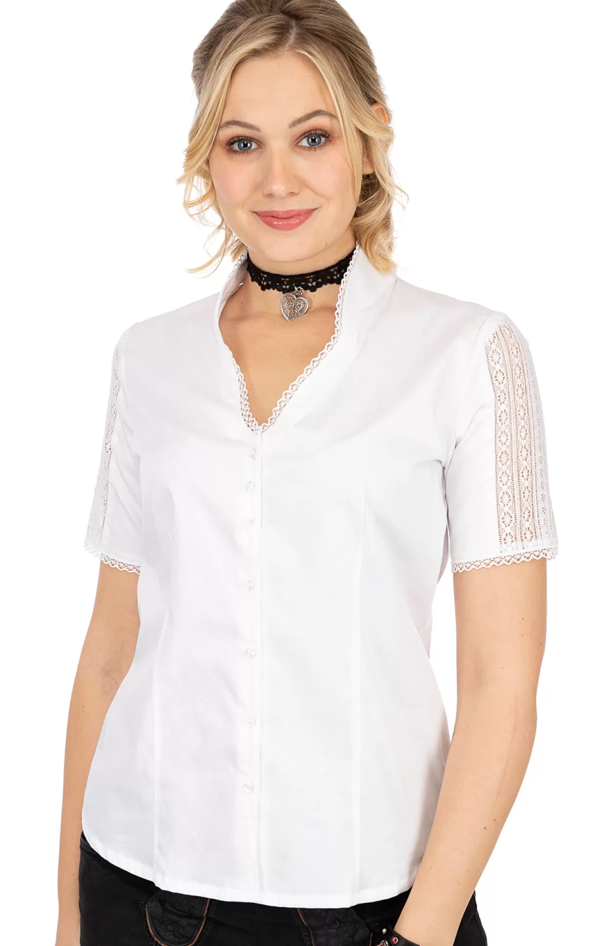 OS-Trachten Bluse Jasmin Weis*Damen Oberteile