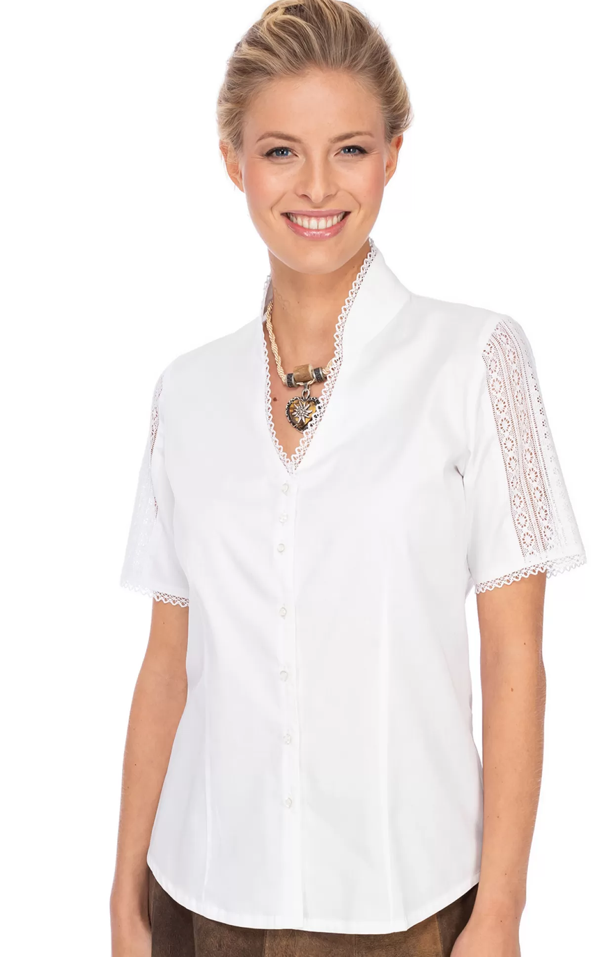 OS-Trachten Bluse Jasmin Weis*Damen Oberteile