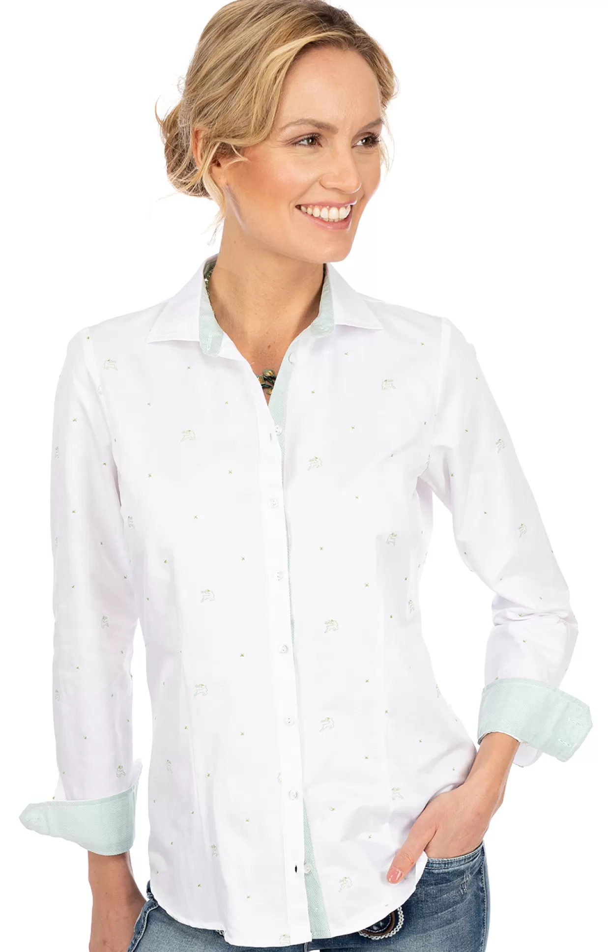 OS-Trachten Bluse Lissel Kiwi*Damen Oberteile