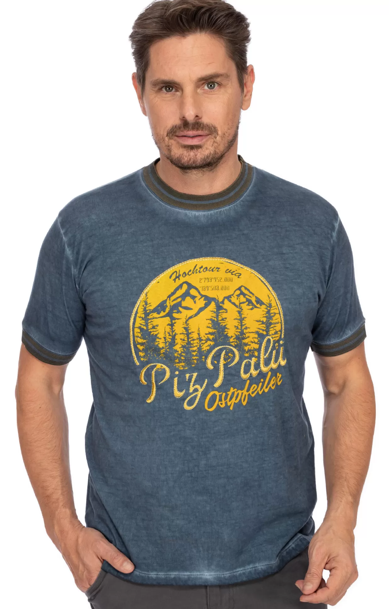 Piz Palü Piz Palu Herren T-Shirt Triefenstein Schieferblau*Herren Shirts