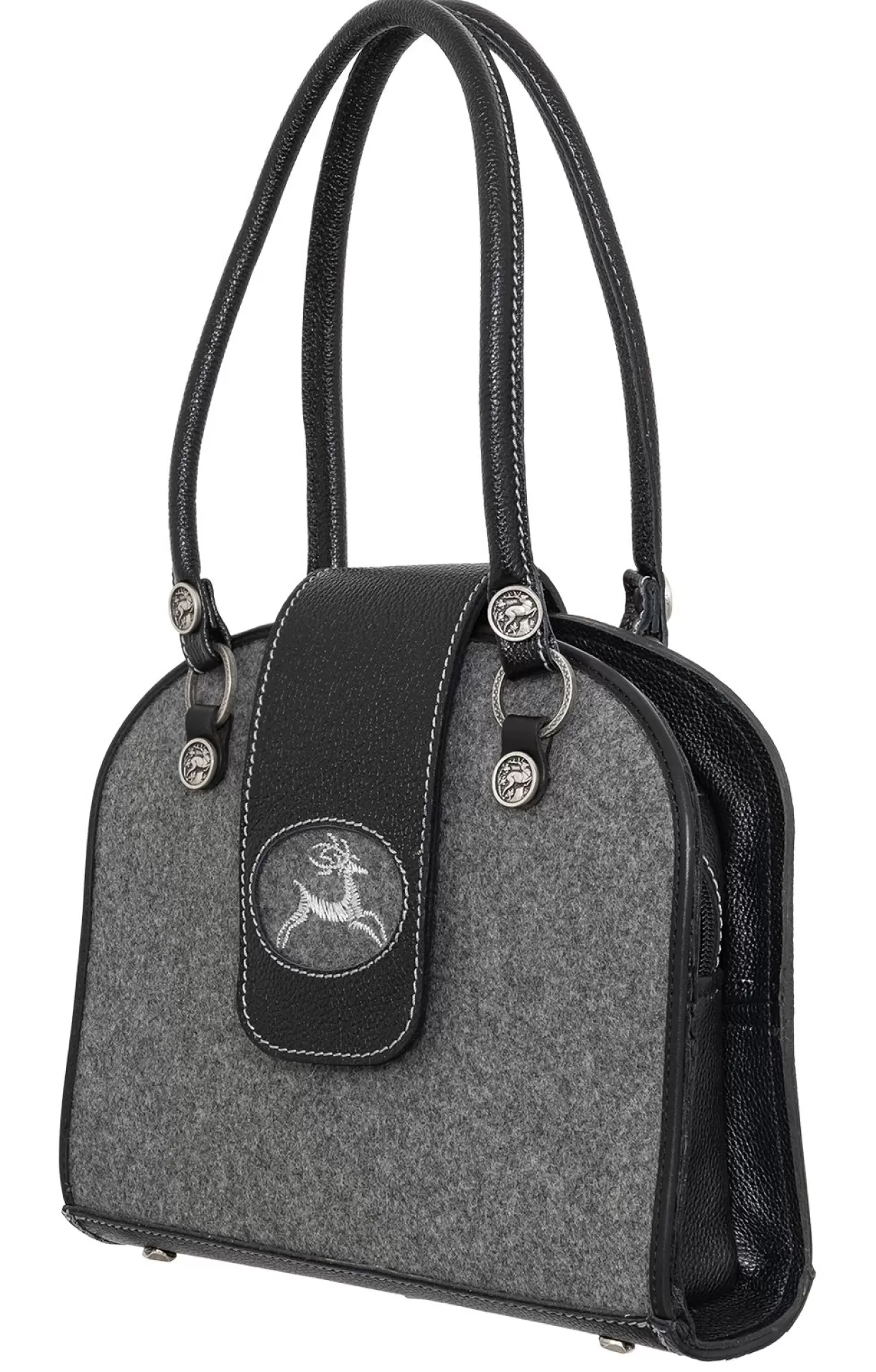 Sima Schultertasche 208-4169 Schwarz Grau*Accessoires Trachentaschen