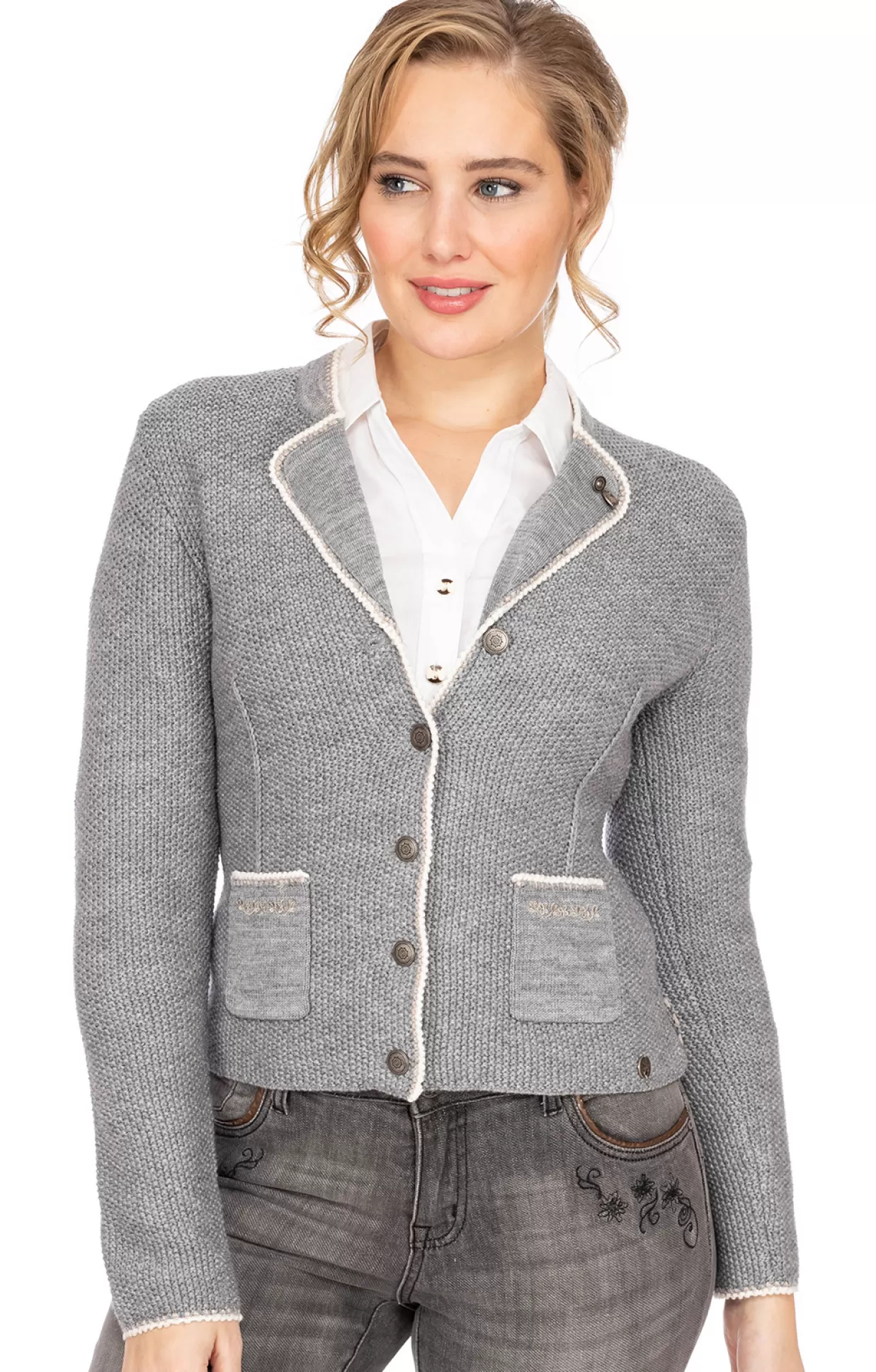 Spieth & Wensky Spieth & Wensky Strickjacke Aileen Hellgrau*Damen Oberteile