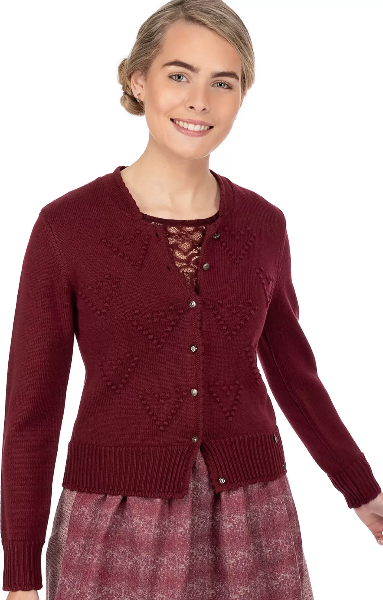 Spieth & Wensky Spieth & Wensky Strickjacke Brescia Weinrot*Damen Oberteile