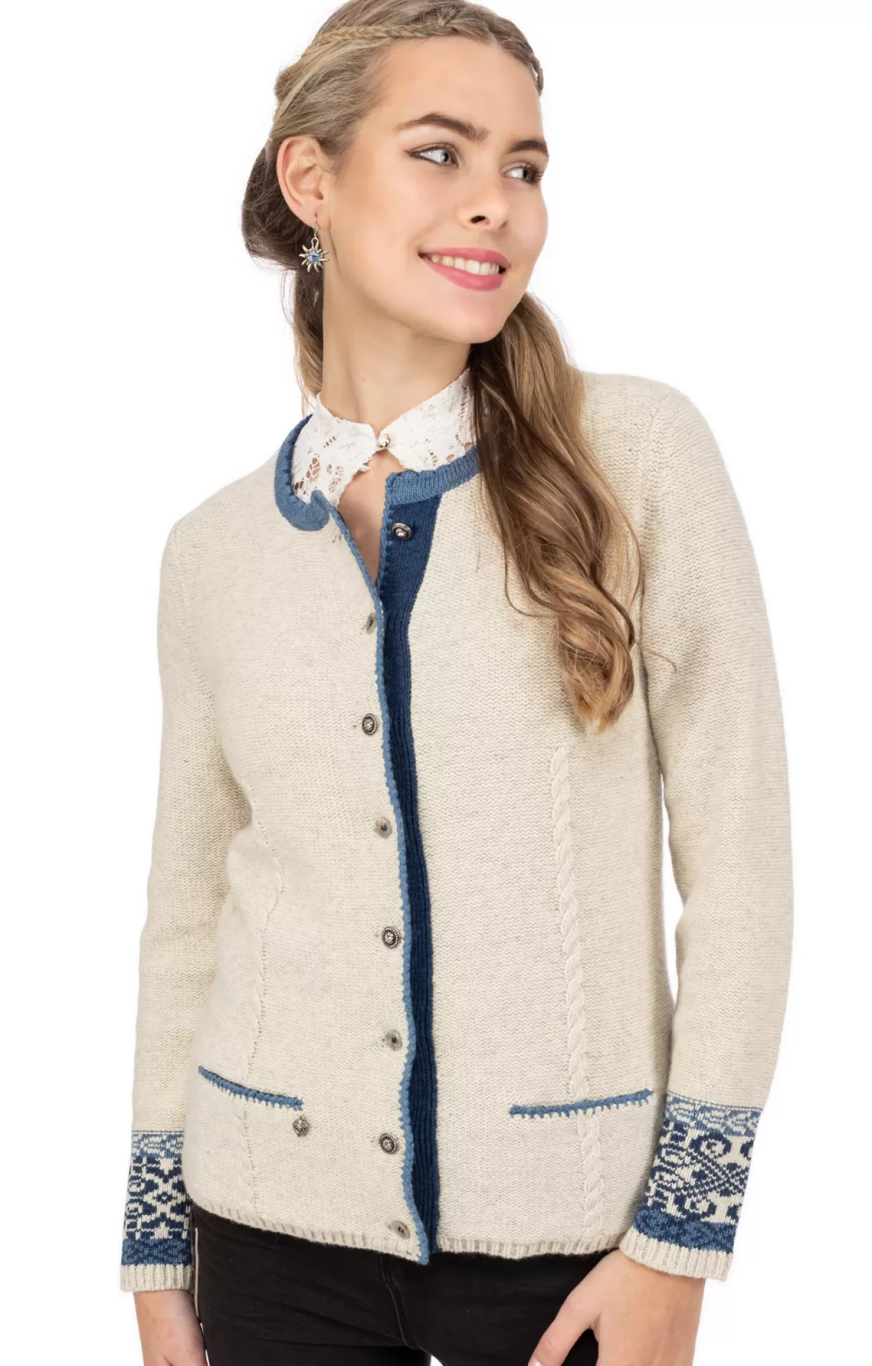 Spieth & Wensky Spieth & Wensky Strickjacke Bruck Sand Blau*Damen Oberteile