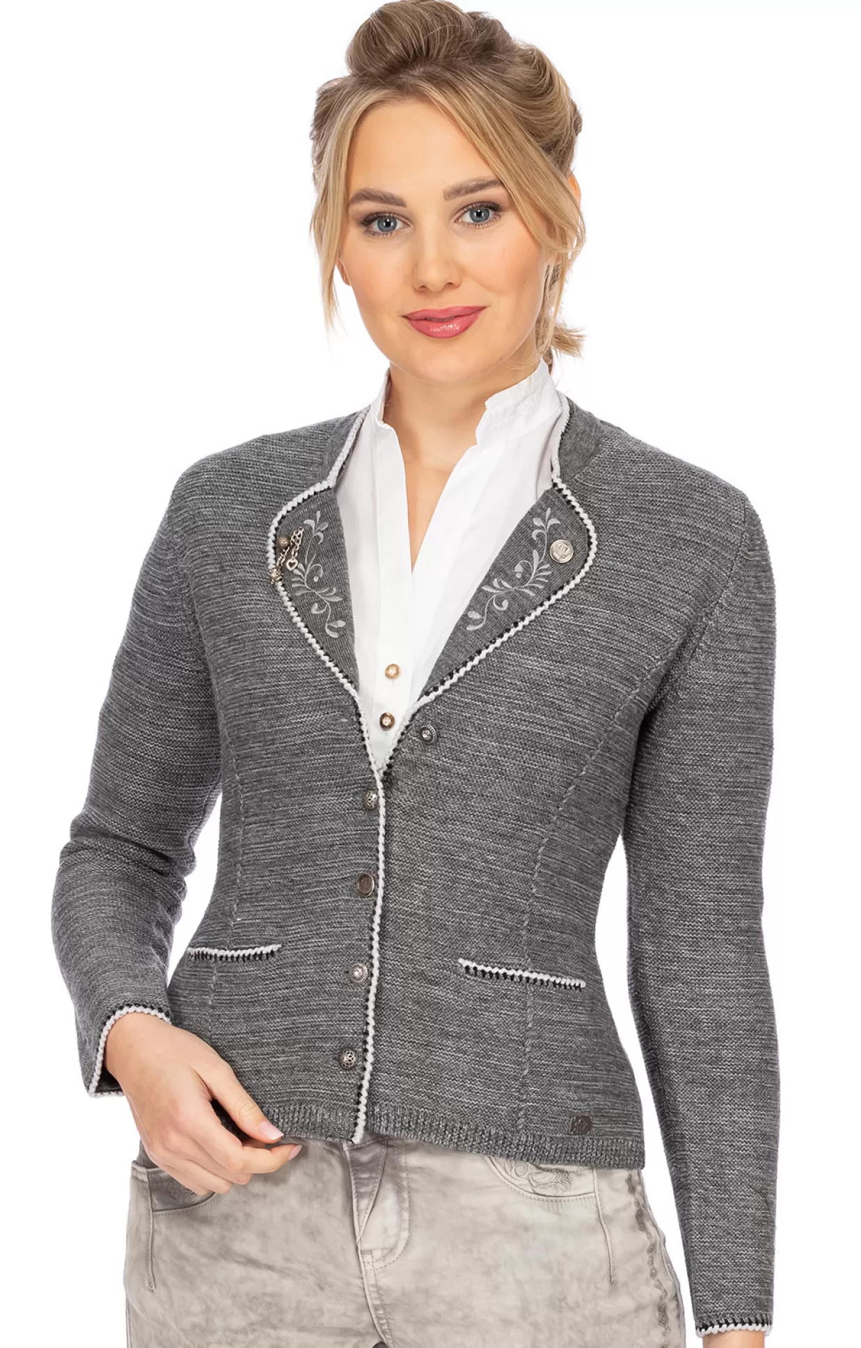 Spieth & Wensky Spieth & Wensky Strickjacke Plan Grau*Damen Oberteile