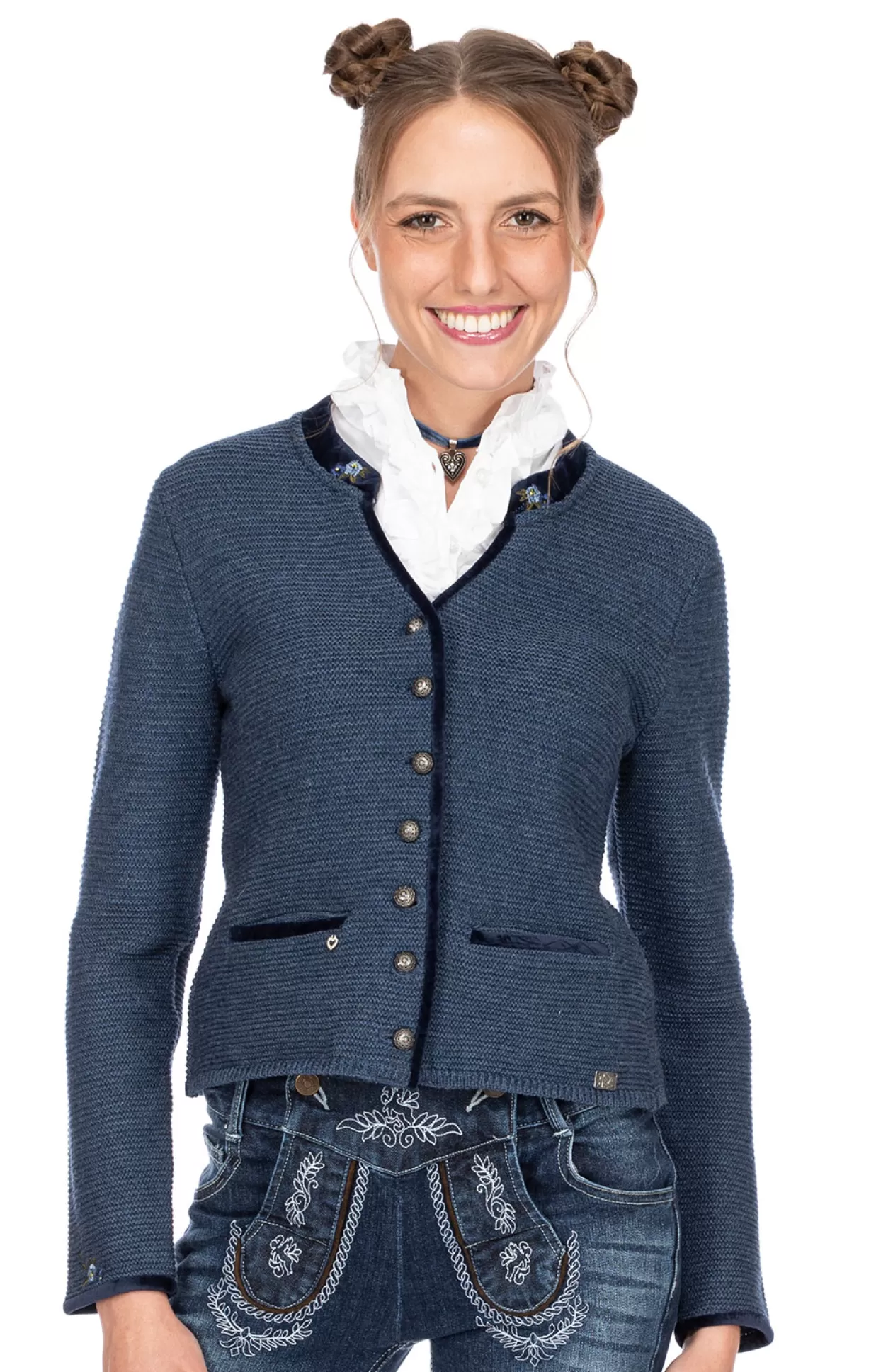 Spieth & Wensky Spieth & Wensky Trachten Strickjacke Malta Jeansblau*Damen Oberteile